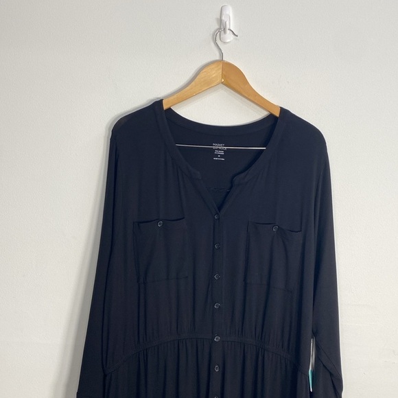 Market & Spruce Lany Knit Shirt Dress Comfy 3X - Picture 2 of 12
